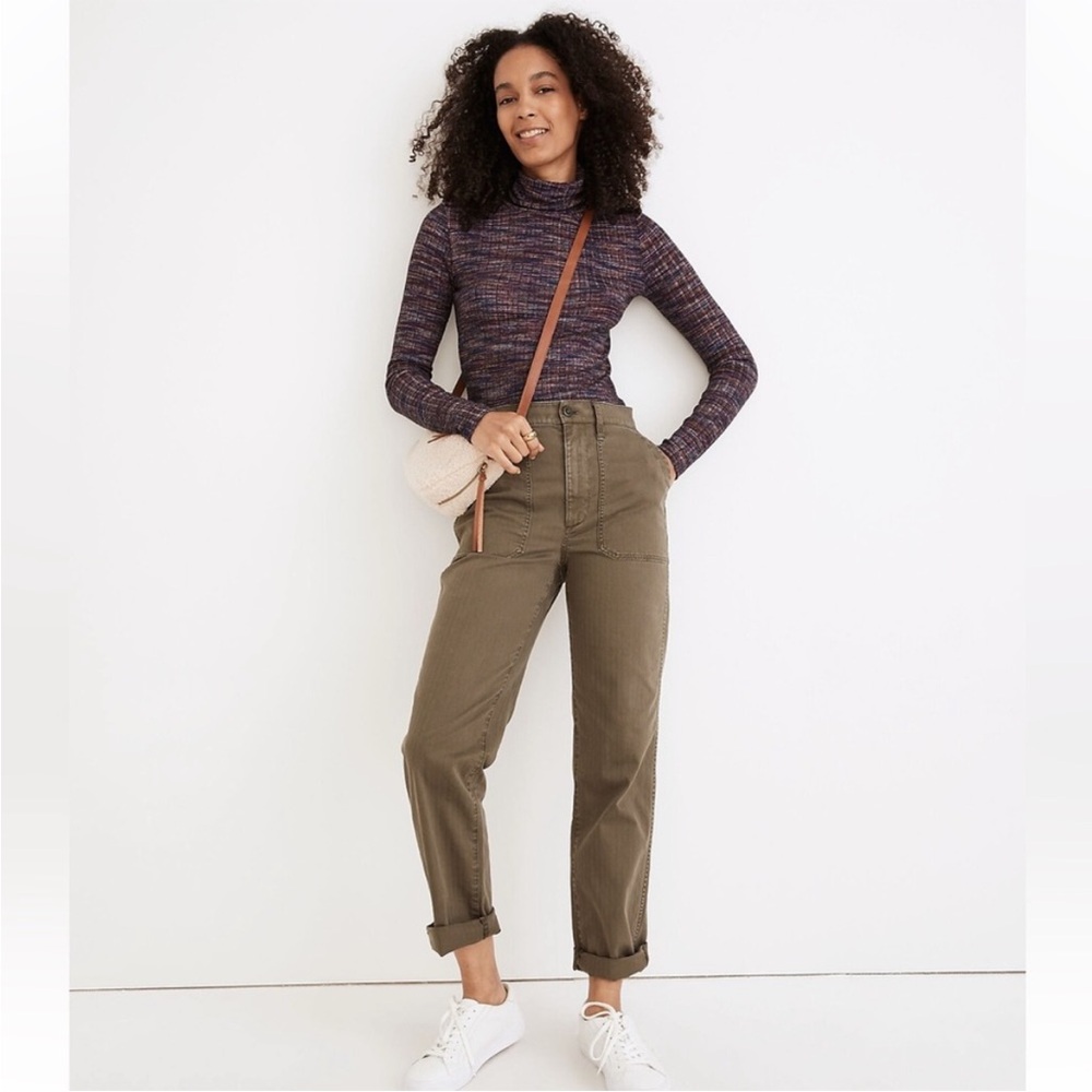 Madewell Olive Straight-Leg Pants